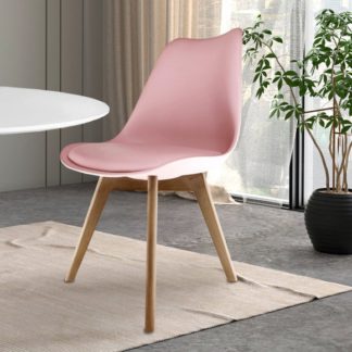 An Image of Fusion Living Soho Plastic Dining Chair with Squared Legs