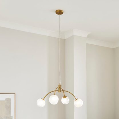 An Image of Marble Art Deco 4 Light Ceiling Light