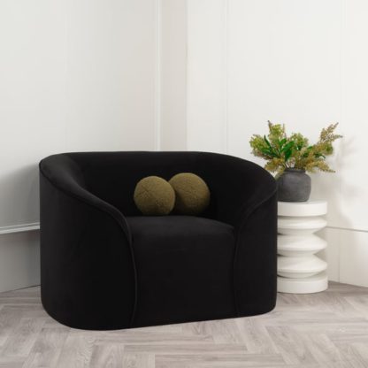 An Image of Zuma Black Velvet Tub Chair