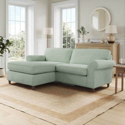 An Image of Flori Soft Chenille Corner Chaise Sofa