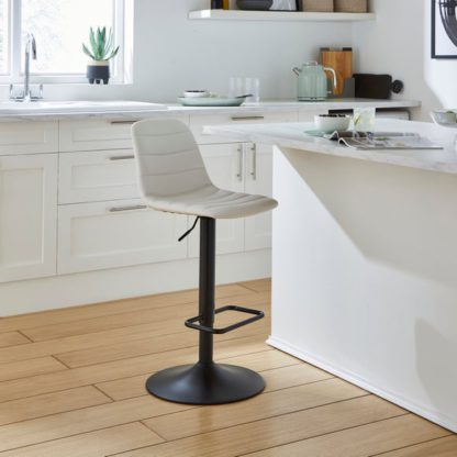 An Image of Ralph Adjustable Height Bar Stool, Faux Leather