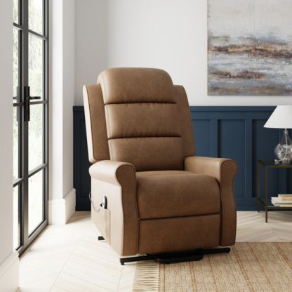 An Image of Edith Distressed Faux Leather Rise and Recline Chair