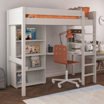 An Image of Stompa Classic Highsleeper with Desk and Bookcase