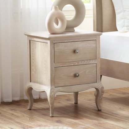 An Image of Camille - 2-Drawer Bedside Table - Oak - Wooden - Happy Beds