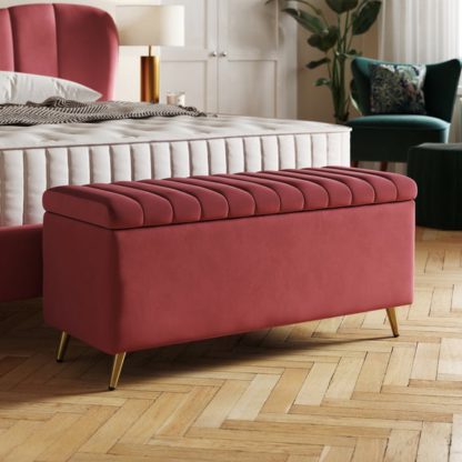 An Image of Starla Pleated Velvet End of Bed Ottoman