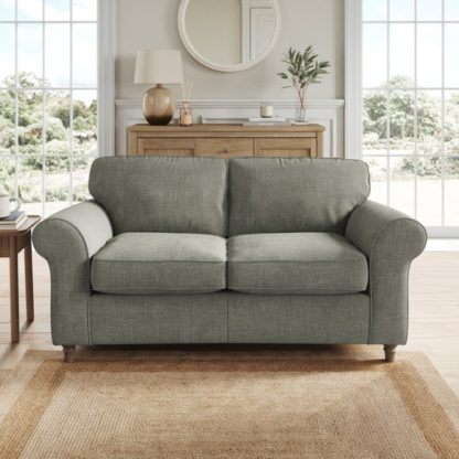 An Image of Flori Tonal Plush Chenille 2 Seater Sofa