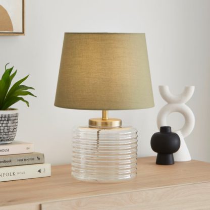 An Image of Charelle Ribbed Glass Table Lamp