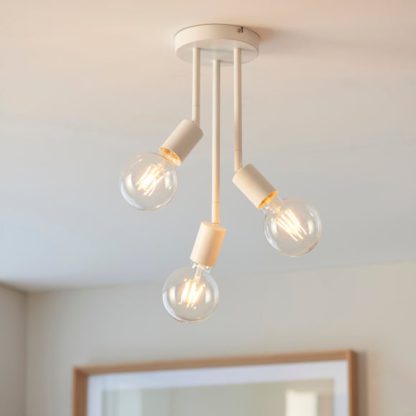 An Image of Koppla 3 Light Semi Flush Ceiling Light