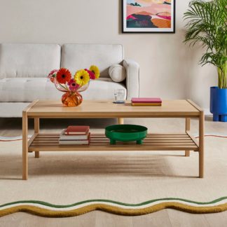 An Image of Elements Holmes Rectangular Coffee Table, Oak