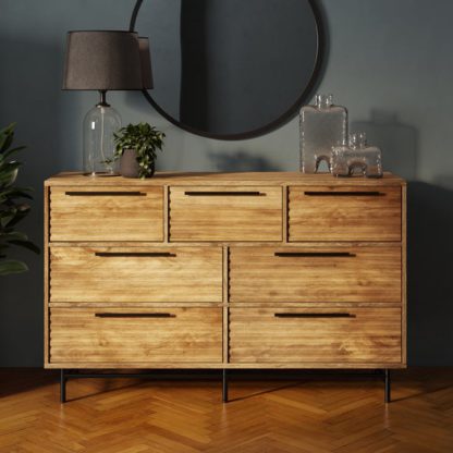 An Image of Bryant 7 Drawer Chest, Mango Wood Effect