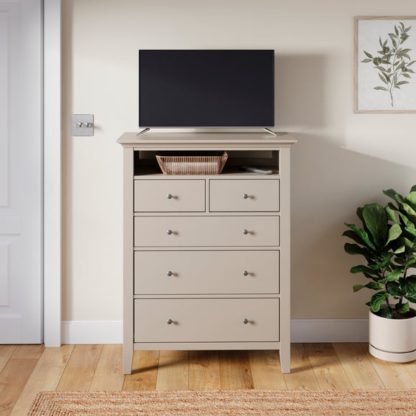 An Image of Lynton 5 Drawer Chest with 1 Open Shelf