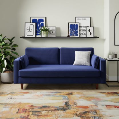 An Image of Zoe Plain Velvet 3 Seater Sofa