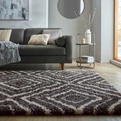 An Image of Slumber Geometric Shaggy Rug