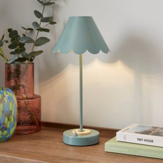 An Image of Remi Scalloped Rechargeable Metal Table Lamp