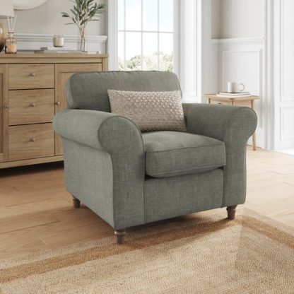 An Image of Flori Tonal Plush Chenille Armchair