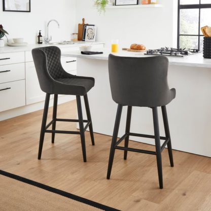 An Image of Montreal Counter Height Bar Stool, Velvet