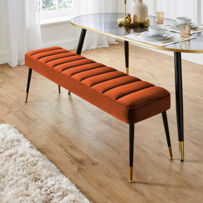 An Image of Sylvia Dining Bench, Velvet