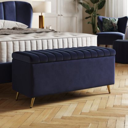 An Image of Starla Pleated Velvet End of Bed Ottoman