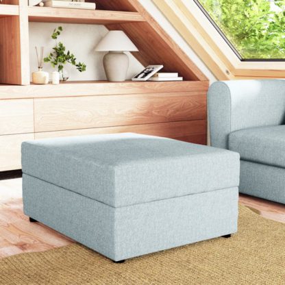 An Image of Rectangle Soft Texture Storage Footstool