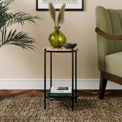 An Image of Santi Side Table, Mango Wood and Marble