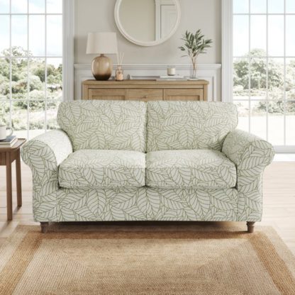 An Image of Flori Woven Leaf Fabric 2 Seater Sofa