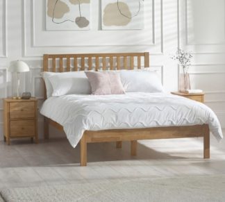 An Image of Coxmoor - Double – Low Foot-End Bed - Oak - Wood – 4ft6 – Happy Beds