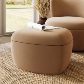 An Image of Modern Curves Velvet Storage Footstool