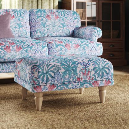 An Image of Jolene William Morris Woodland Weeds Print Velvet Footstool