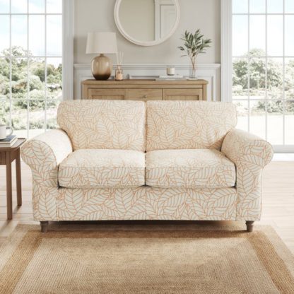 An Image of Flori Woven Leaf Fabric 2 Seater Sofa