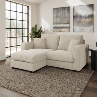 An Image of Carson Tonal Boucle Compact Corner Chaise Sofa