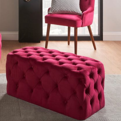 An Image of Seraphina Velvet Buttoned Ottoman