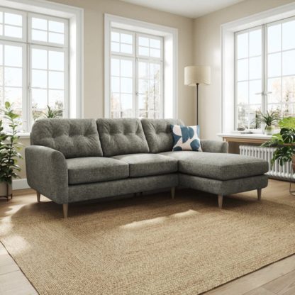 An Image of Sven Chunky Chenille Large Corner Chaise Sofa