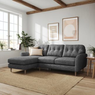 An Image of Sven Tonal Weave Large Corner Chaise Sofa