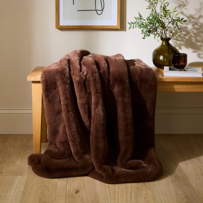 An Image of Silky Soft Faux Fur Throw Blush