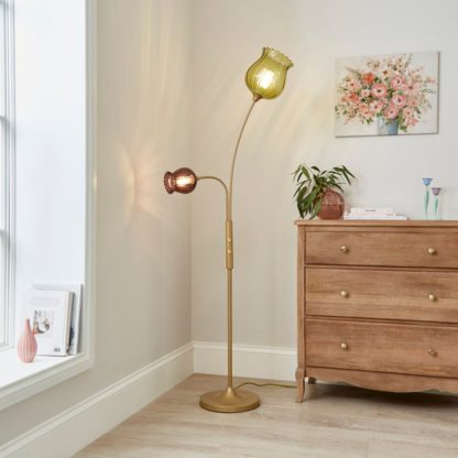 An Image of Peony Adjustable Mother and Child Floor Lamp