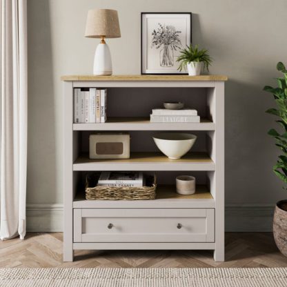 An Image of Olney Low Bookcase, Stone