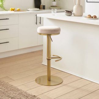 An Image of Jesper Adjustable Height Bar Stool, Velvet