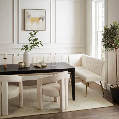 An Image of Kendall Corner Dining Bench, Boucle