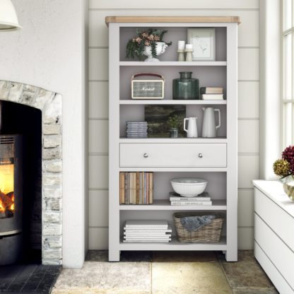 An Image of Salcombe Large Bookcase Stone (Grey)