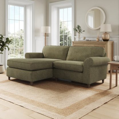 An Image of Flori Soft Chenille Corner Chaise Sofa