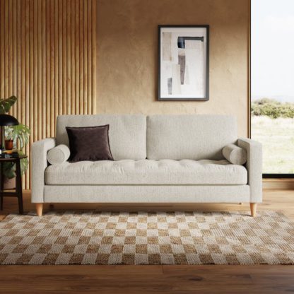 An Image of Zoe Boucle Fleck 3 Seater Sofa