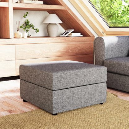 An Image of Square Tonal Weave Storage Footstool