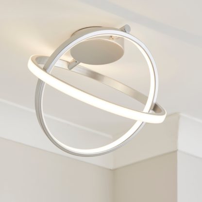 An Image of Astra Abstract LED Ceiling Light Brushed Chrome