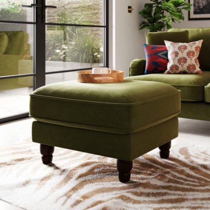 An Image of Beatrice Matte Velvet Footstool