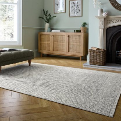 An Image of Herringbone Flatweave Monochrome Rug