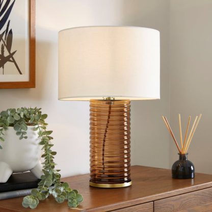 An Image of Nico Ribbed Glass Table Lamp