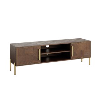 An Image of Gambit Large TV Unit for TVs up to 65" Dark Oak