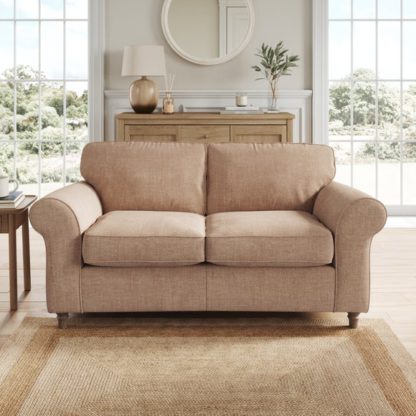 An Image of Flori Tonal Plush Chenille 2 Seater Sofa