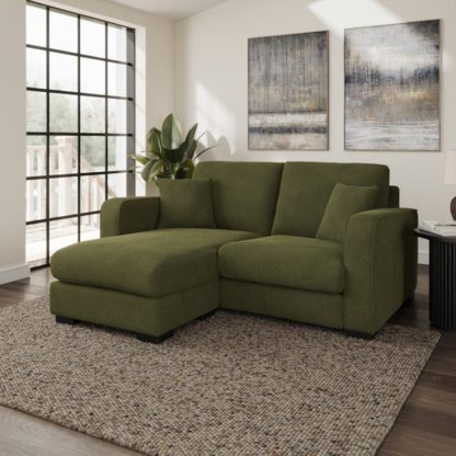 An Image of Carson Tonal Boucle Compact Corner Chaise Sofa