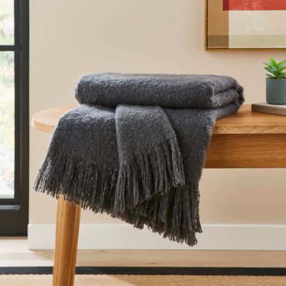 An Image of Boucle Throw 130cm x 170cm Pacific Blue